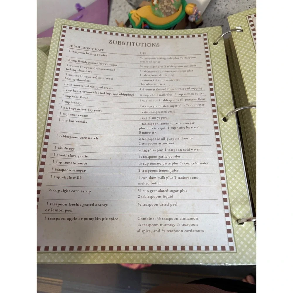 VTG Recipe Binder Keeper Organizer Cookbook Storage Kitchen Recipes Stickers